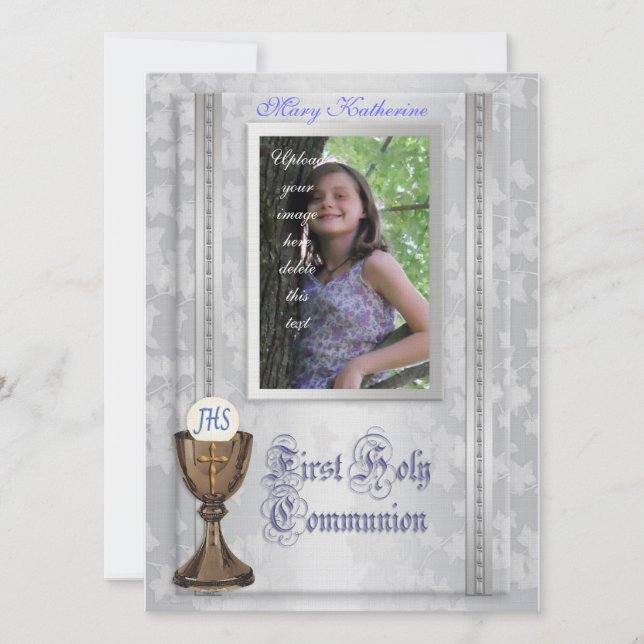Invitation à la première communion avec photo (Devant)