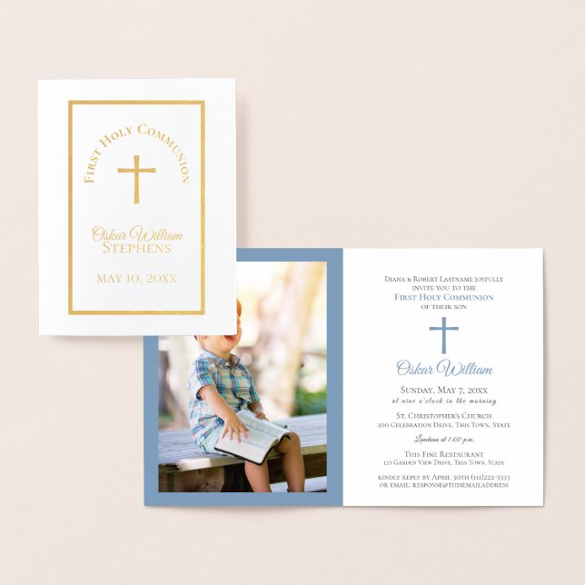 Invitation à la première communion avec photo (Affichage)