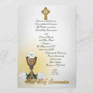 Invitation à la première communion Croix celtique
