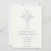 Invitation à la Première Communion, Croix Florale