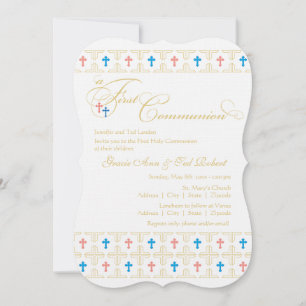 Invitation à la première communion de jumeaux
