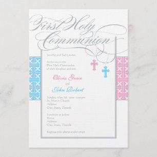 Invitation à la première communion des jumeaux gar
