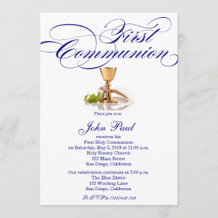 Invitation à la première communion moderne et élég