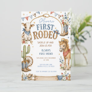 Invitation à la première fête d'anniversaire Cowbo