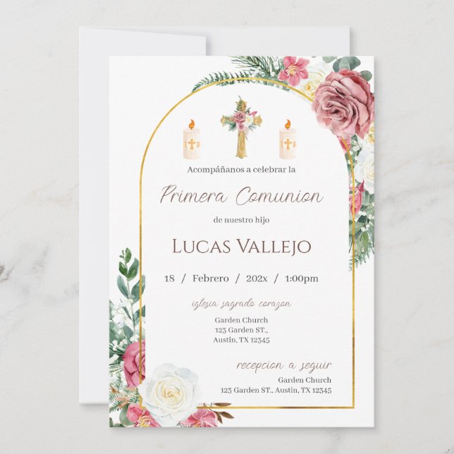 Invitation À La Première Sainte Communion Pour Gar (Devant)