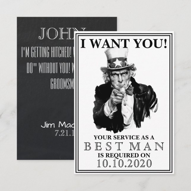 Invitation à la proposition de Groomsman ou Best M (Devant / Derrière)