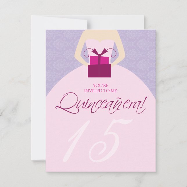 Invitation à la Quincénanera de Fancy Ball Gown (v (Devant)