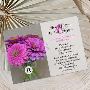 Invitation à la réception après mariage - Pot en v