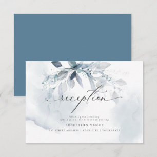 Invitation à la réception aquarelle bleu poussiére