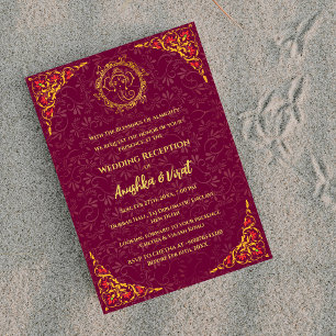 Invitation à la réception de mariage indienne