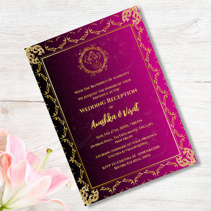 Invitation à la réception de mariage indienne