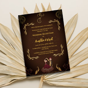 Invitation à la réception de mariage indienne