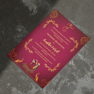 Invitation à la réception de mariage indienne