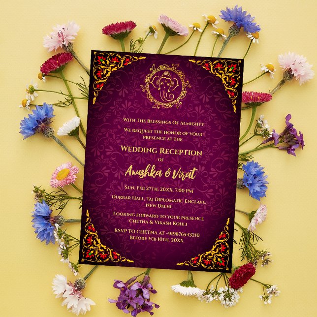 Invitation à la réception de mariage indienne (Créateur téléchargé)