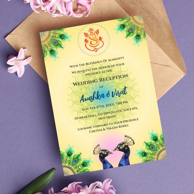 Invitation à la réception de mariage indienne (Créateur téléchargé)