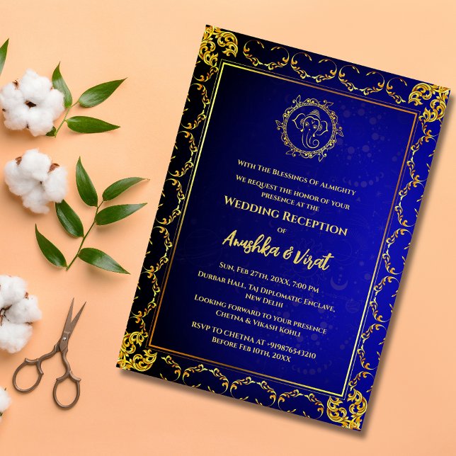 Invitation à la réception de mariage indienne (Créateur téléchargé)