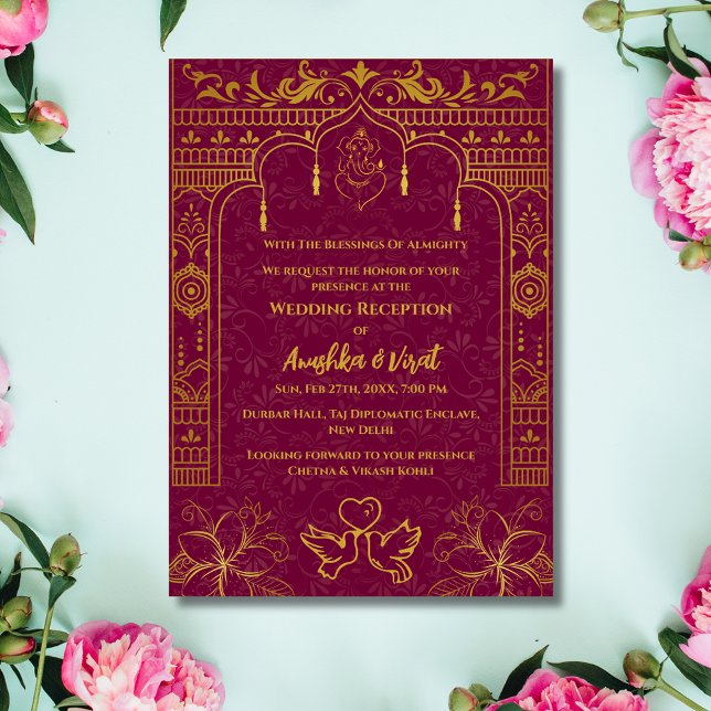Invitation à la réception de mariage indienne (Créateur téléchargé)