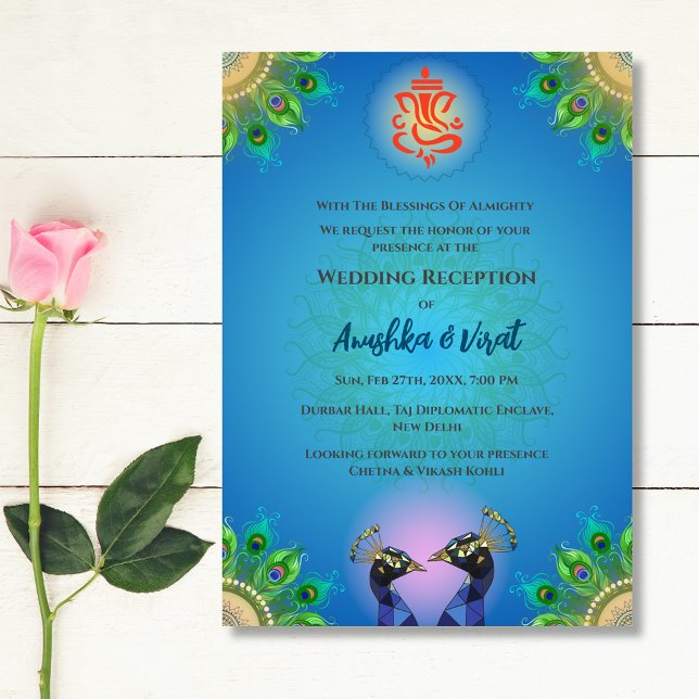 Invitation à la réception de mariage indienne (Créateur téléchargé)