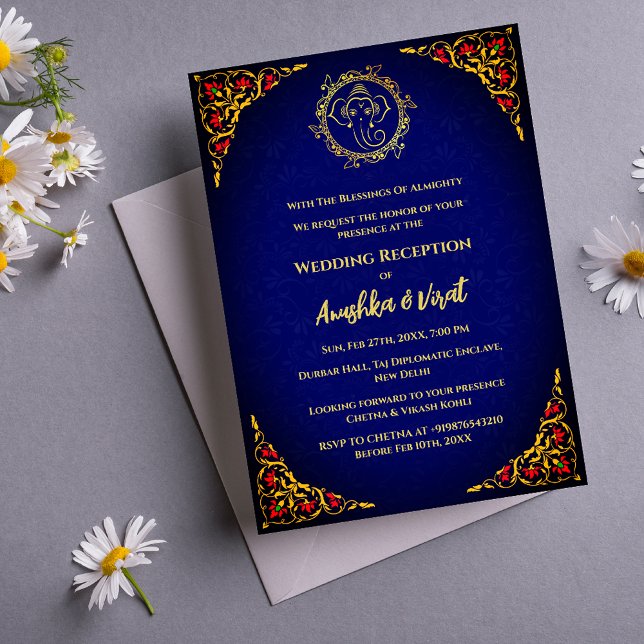 Invitation à la réception de mariage indienne (Créateur téléchargé)
