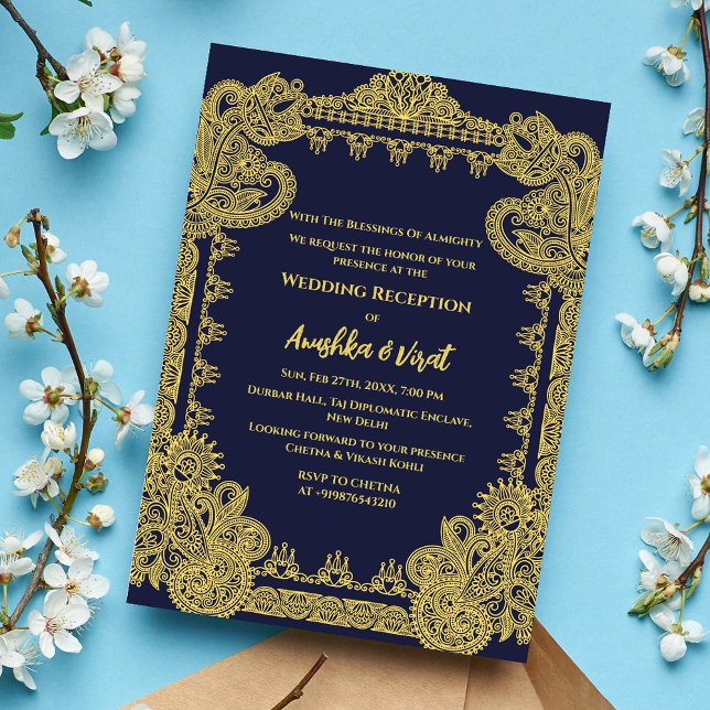 Invitation à la réception de mariage indienne (Créateur téléchargé)