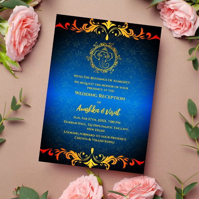 Invitation à la réception de mariage indienne (Créateur téléchargé)