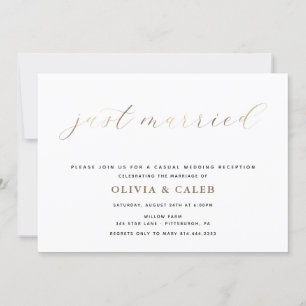 Invitation à la réception de mariage Just Married