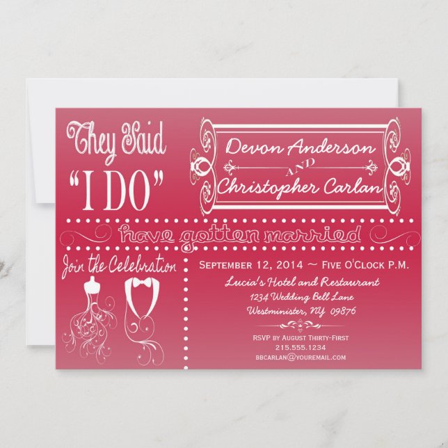 Invitation à la réception tendance avec tableau no (Devant)