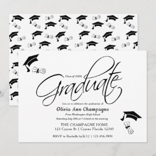 Invitation à la remise des diplômes avec Casquette