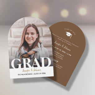 Invitation à la remise des diplômes avec un portra
