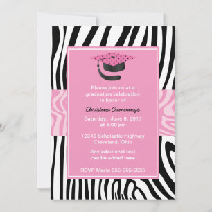 Invitation à la remise des diplômes de Pink Zebra