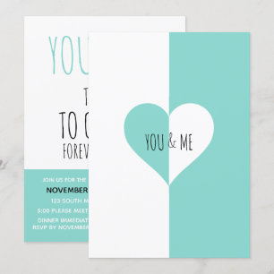 Invitation à la répétition bleue Turquoise You & M