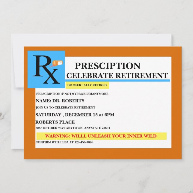 Invitation à la retraite amusante | N'importe quel (Devant)