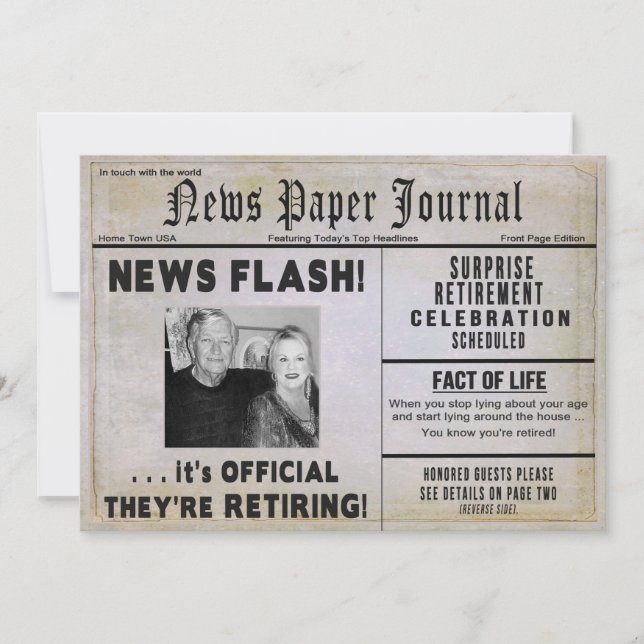 Invitation à la retraite (COUPLE) - PHOTO/ NewsPAP (Devant)