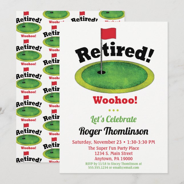 Invitation à la retraite de golf - Retraite de gol (Devant / Derrière)