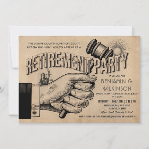 Invitation à la retraite du juge - Rétro Vintage d