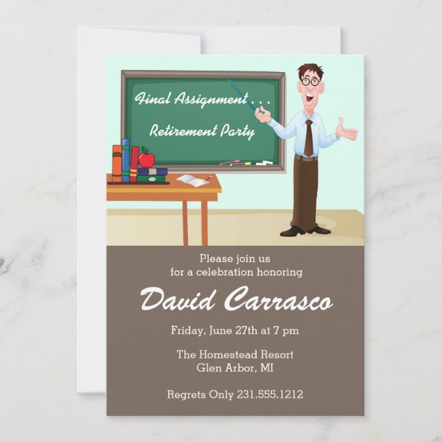 Invitation à la retraite d'un enseignant (Devant)