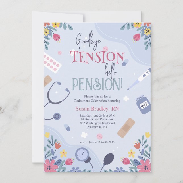 Invitation à la retraite d'un médecin floral ou d' (Devant)