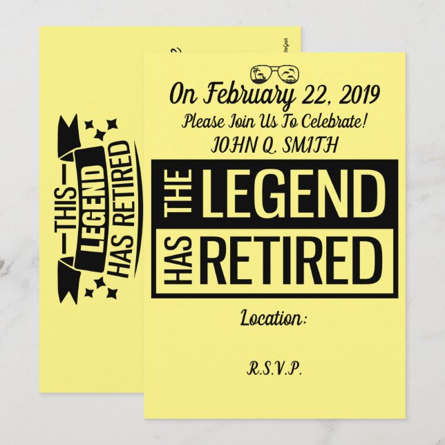 Invitation à la retraite personnalisable (Devant / Derrière)