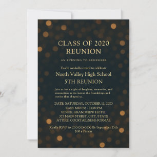 Invitation à la réunion Chic Navy Gold de 5e class