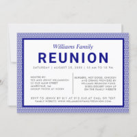Invitation à la réunion de famille rayée bleue
