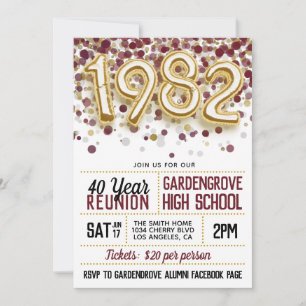 Invitation à la réunion de l'école secondaire en 1