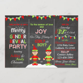 Invitation à la révélation de genre Elf Noël