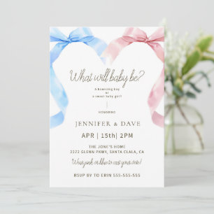 Invitation à la révélation de genre rose et bleu B