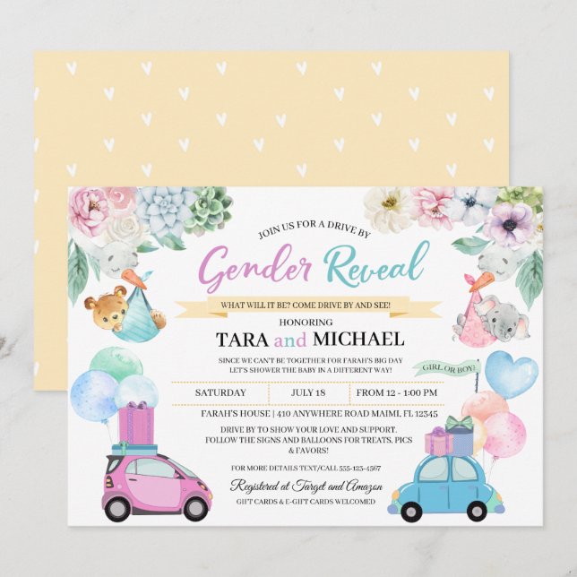 Invitation à la révélation de sexe chez le bébé (Devant / Derrière)