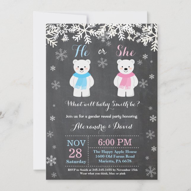 Invitation à la révélation du genre chez l'ours po (Devant)