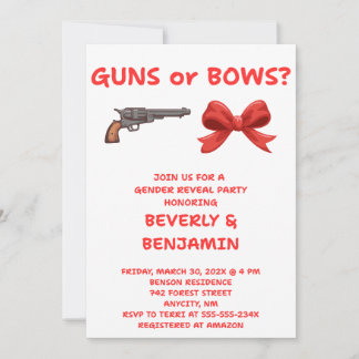 Invitation à la révélation du sexe 'Armes ou Arcs'