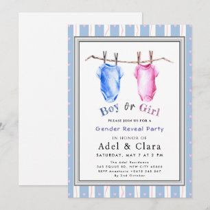 Invitation à la révélation du sexe de bébé garçon
