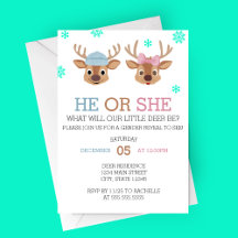 Invitation à la révélation du sexe des cerfs d'hiv