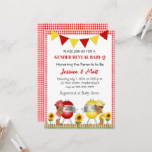 Invitation à la révélation du sexe du bébé au barb