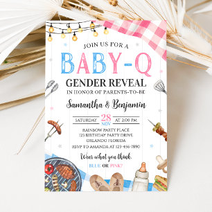 Invitation à la révélation du sexe du bébé Baby-Q